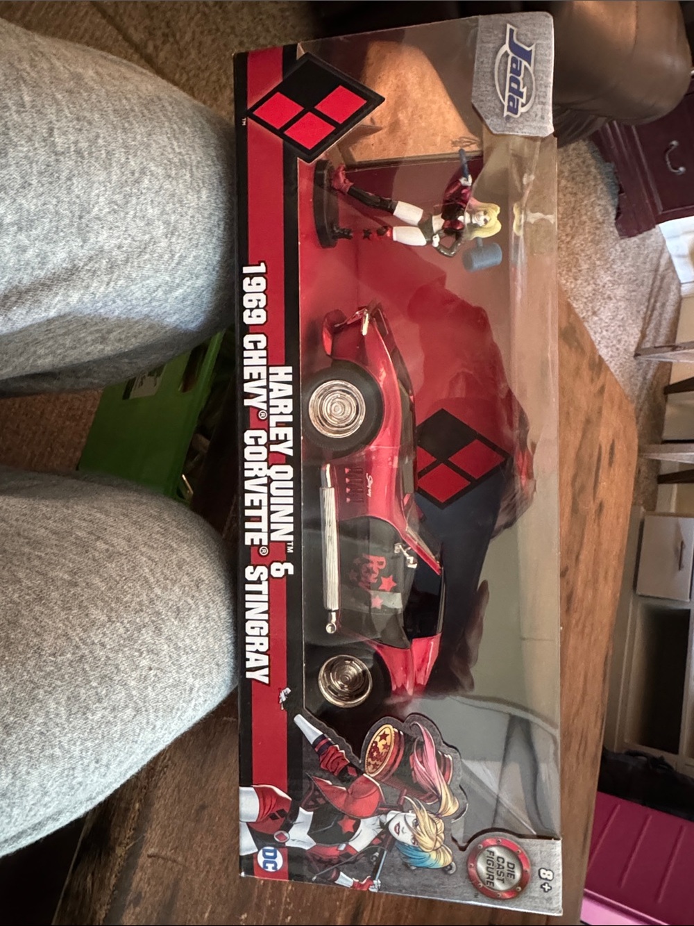 NIB Jada Harley Quinn 1969 Chevy Corvette Stingray model- Red